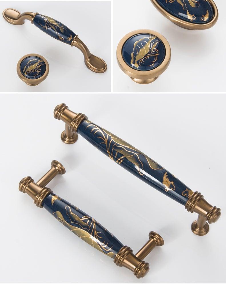 Navy Ceramic Cabinet Pulls