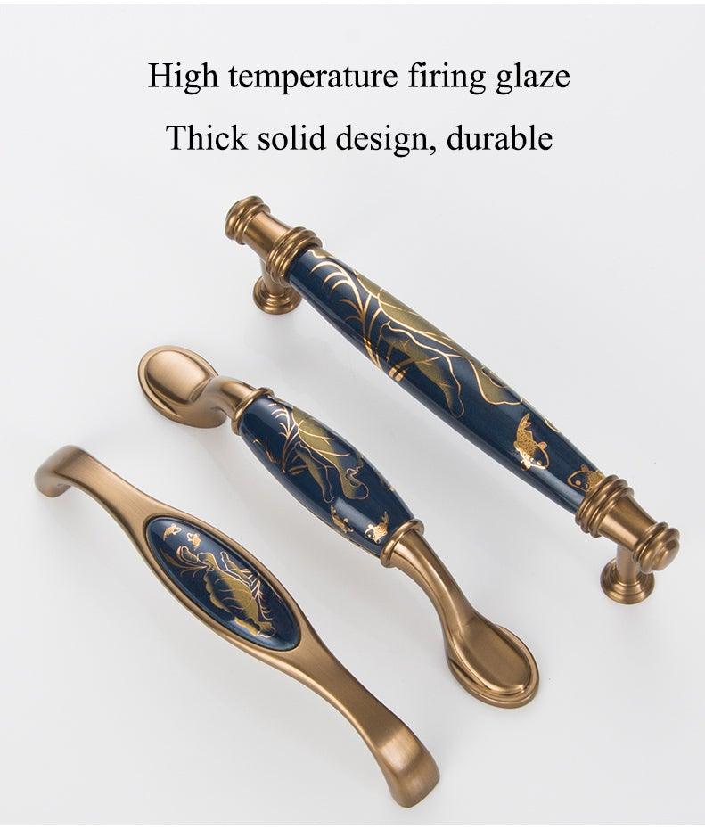 Navy Ceramic Cabinet Pulls