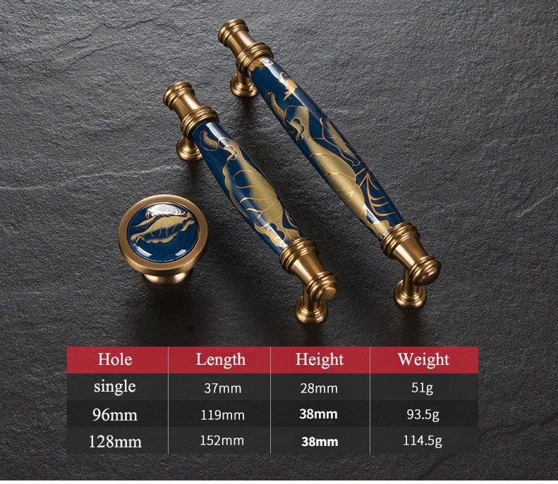 Navy Ceramic Cabinet Pulls