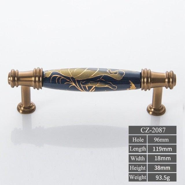 Navy Ceramic Door Handle
