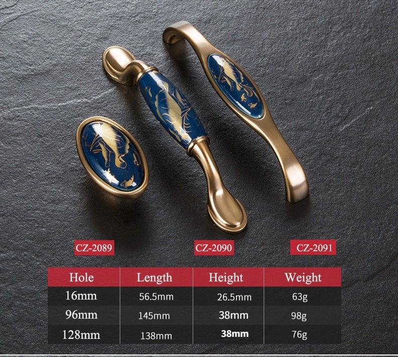 Navy Ceramic Cabinet Pulls