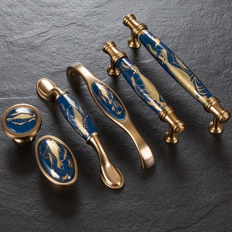 Navy Ceramic Cabinet Pulls