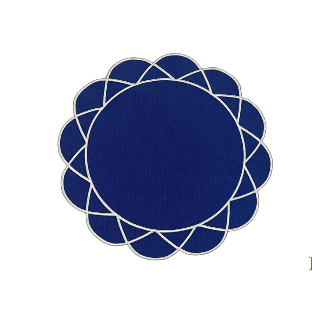 GATHER NAVY BLUE ROUND FABRIC PLACEMAT (Set Of 4)