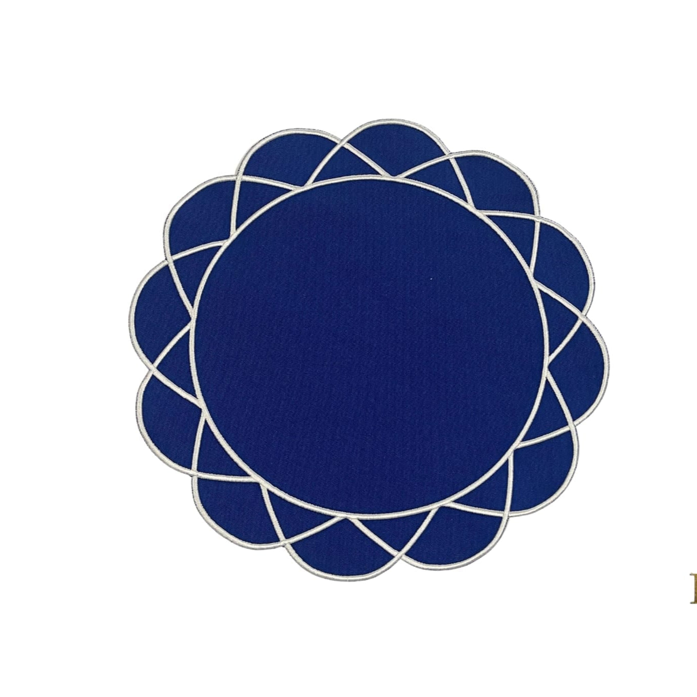 GATHER NAVY BLUE ROUND FABRIC PLACEMAT (Set Of 4)