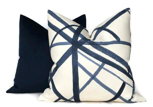 Velvet Pillow Cover in Navy Blue