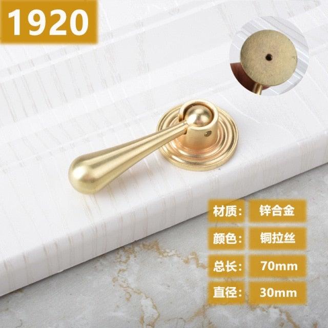 New Chinese Golden Cupboard Door Drawer Concealed Buckle Handle Wardrobe Zinc Alloy Hardware Handle Kitchen Cupboard Hardware Modern Style Furniture Door Pulls