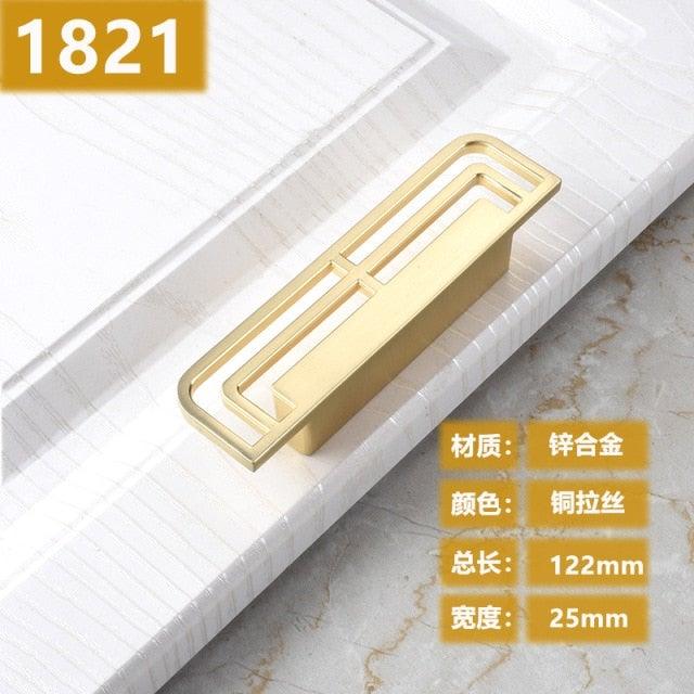 New Chinese Golden Cupboard Door Drawer Concealed Buckle Handle Wardrobe Zinc Alloy Hardware Handle Kitchen Cupboard Hardware Modern Style Furniture Door Pulls