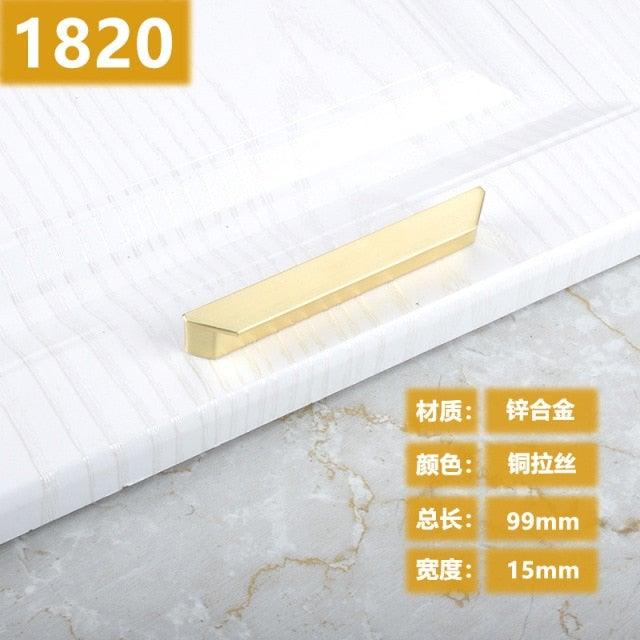 New Chinese Golden Cupboard Door Drawer Concealed Buckle Handle Wardrobe Zinc Alloy Hardware Handle Kitchen Cupboard Hardware Modern Style Furniture Door Pulls