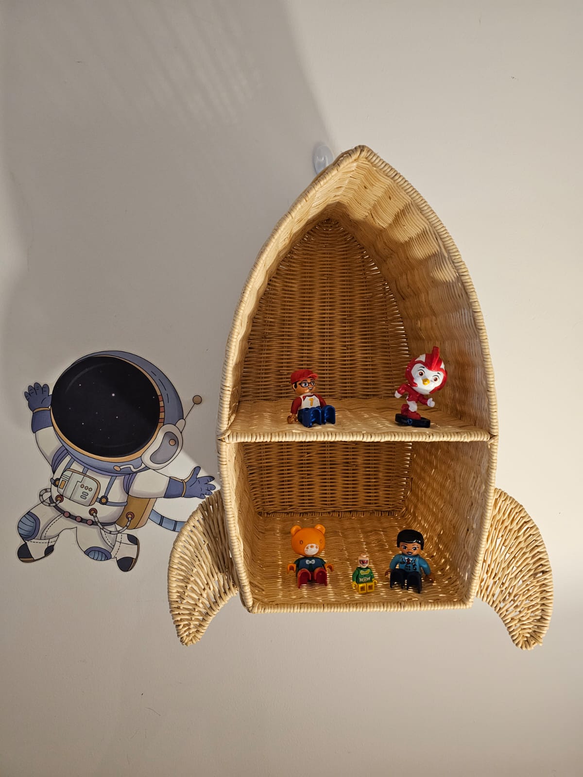 Natural Rattan Rocket Wall Shelf