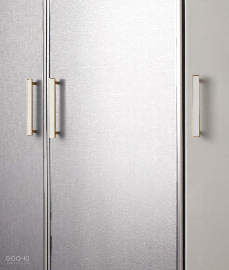 Brass & Leather Cabinet Pulls