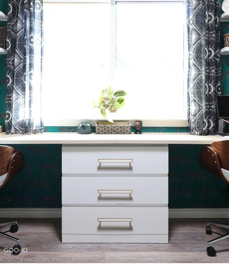 Brass & Leather Cabinet Pulls
