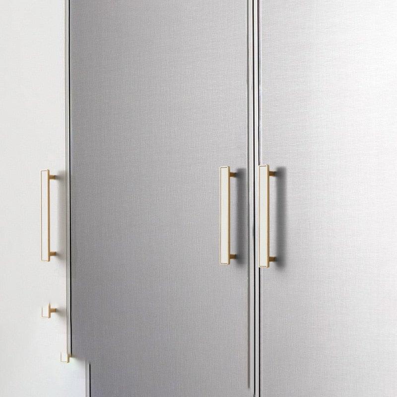 Brass & Leather Cabinet Pulls
