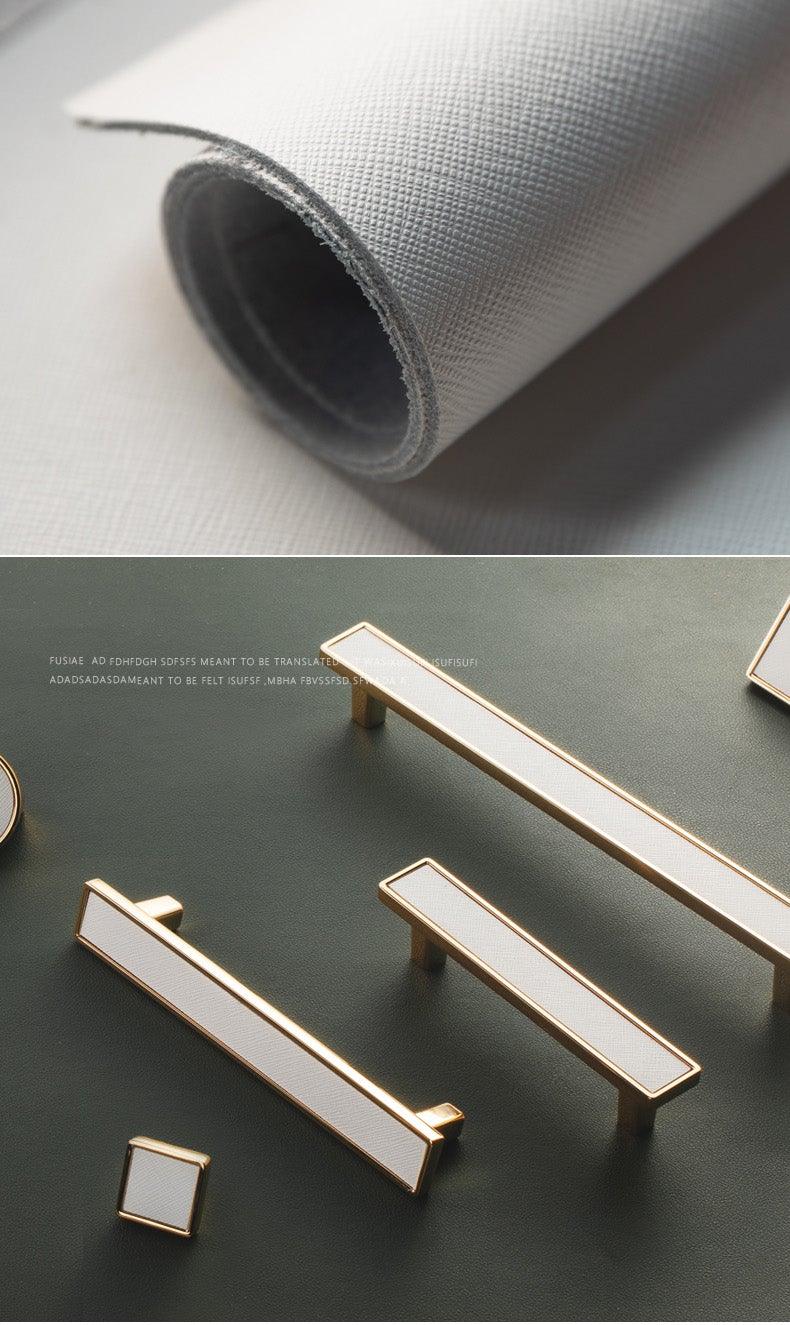 Brass & Leather Cabinet Pulls