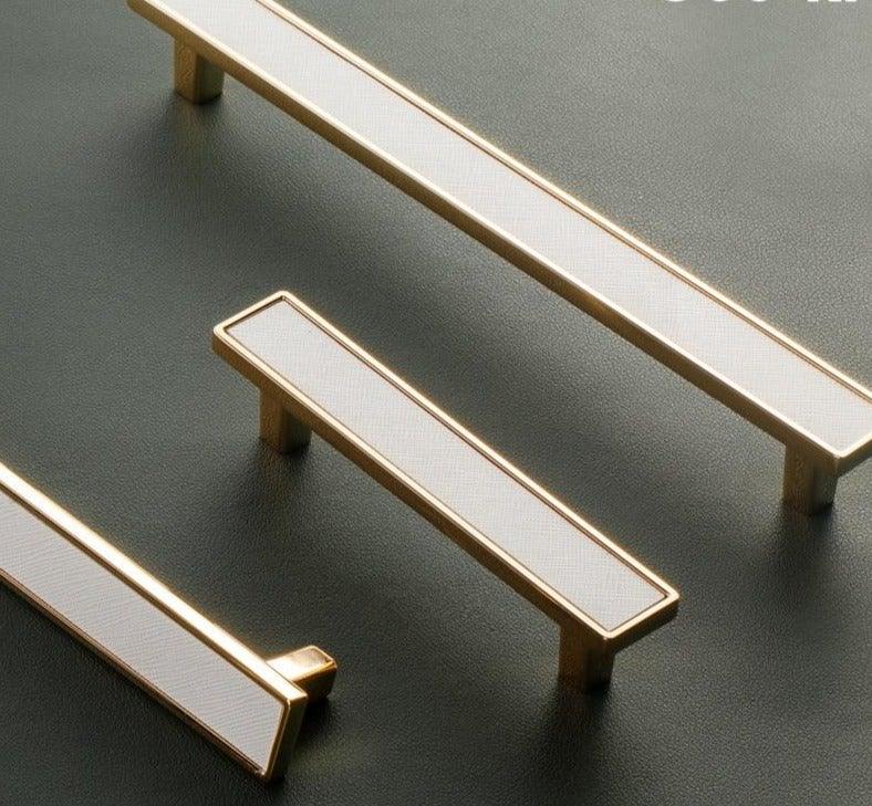 Brass & Leather Cabinet Pulls