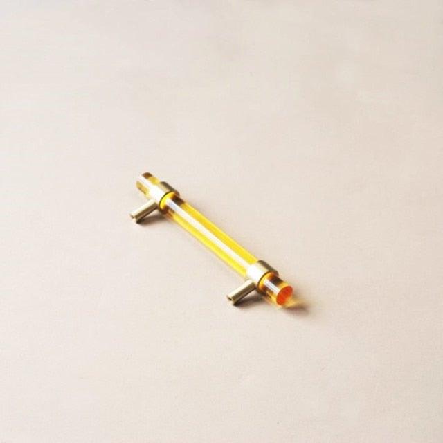Brass, Crystal & Walnut Cabinet Pulls