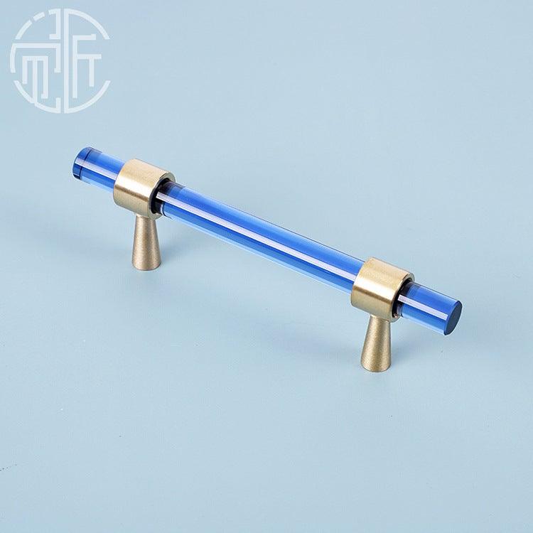 Brass, Crystal & Walnut Cabinet Pulls
