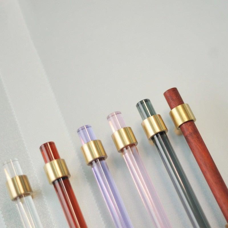 Brass, Crystal & Walnut Cabinet Pulls