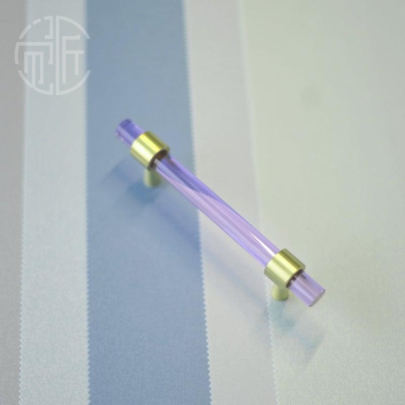 Brass, Crystal & Walnut Cabinet Pulls