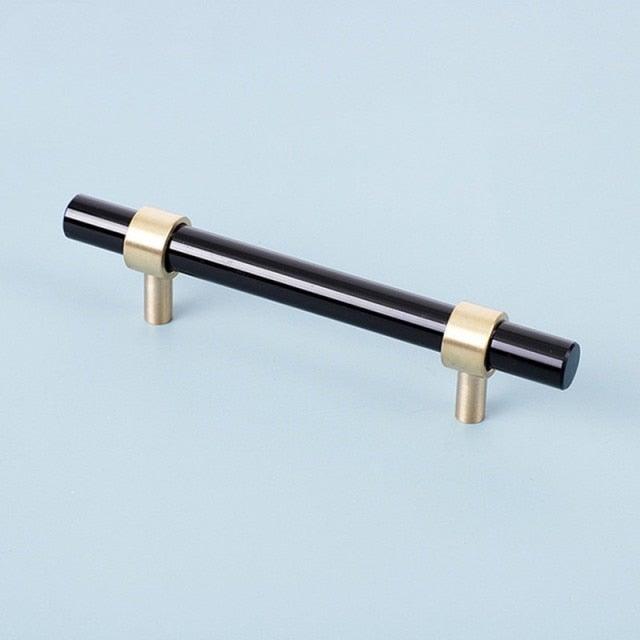 Brass, Crystal & Walnut Cabinet Pulls