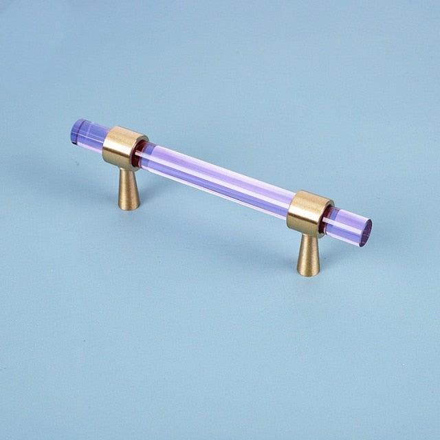Brass, Crystal & Walnut Cabinet Pulls