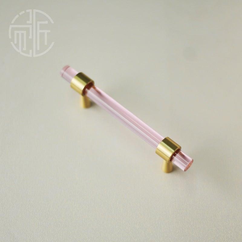 Brass, Crystal & Walnut Cabinet Pulls