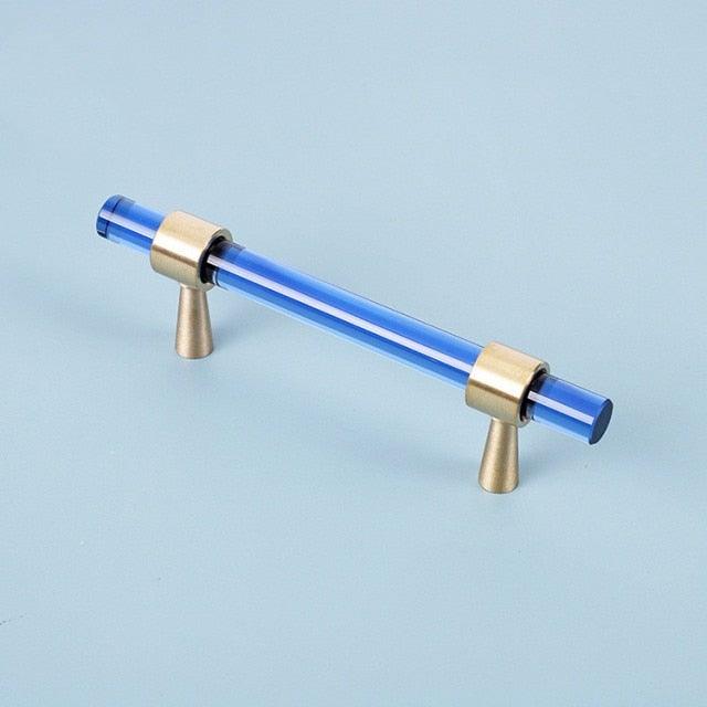 Brass, Crystal & Walnut Cabinet Pulls