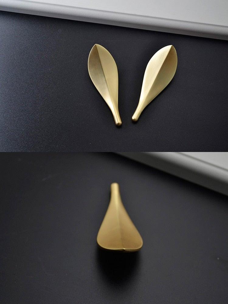 Sculptural Gold Leaf Cabinet Knob
