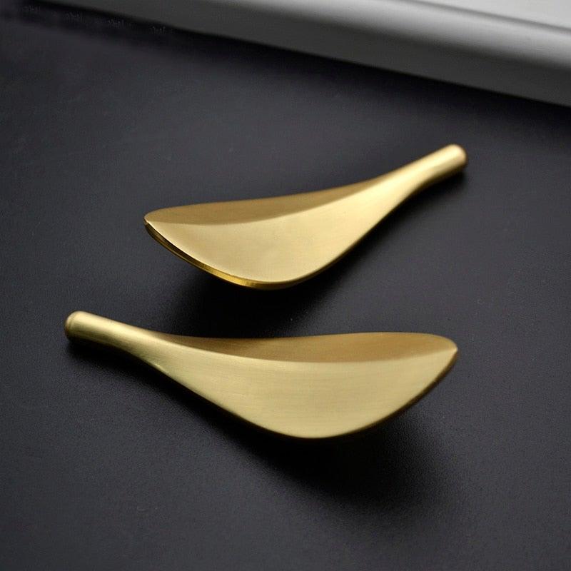 Sculptural Gold Leaf Cabinet Knob