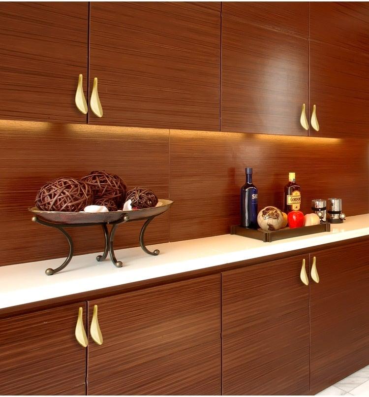 Sculptural Gold Leaf Cabinet Knob