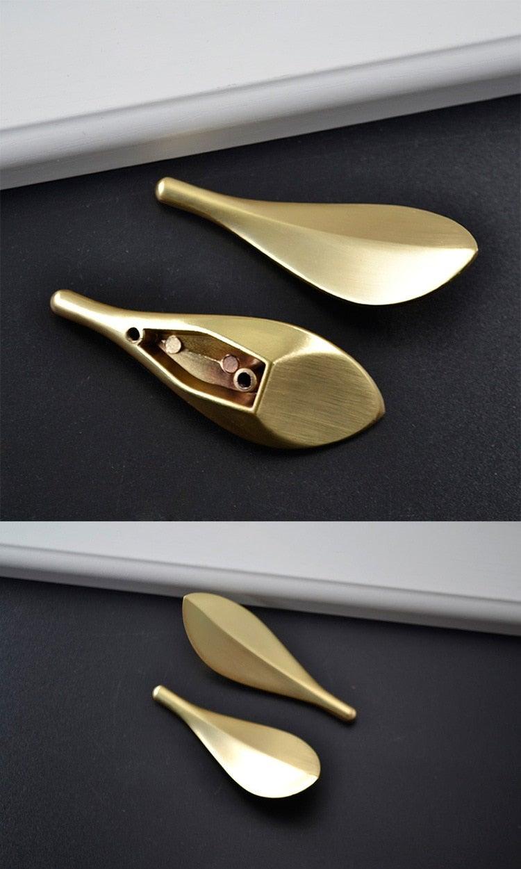 Sculptural Gold Leaf Cabinet Knob
