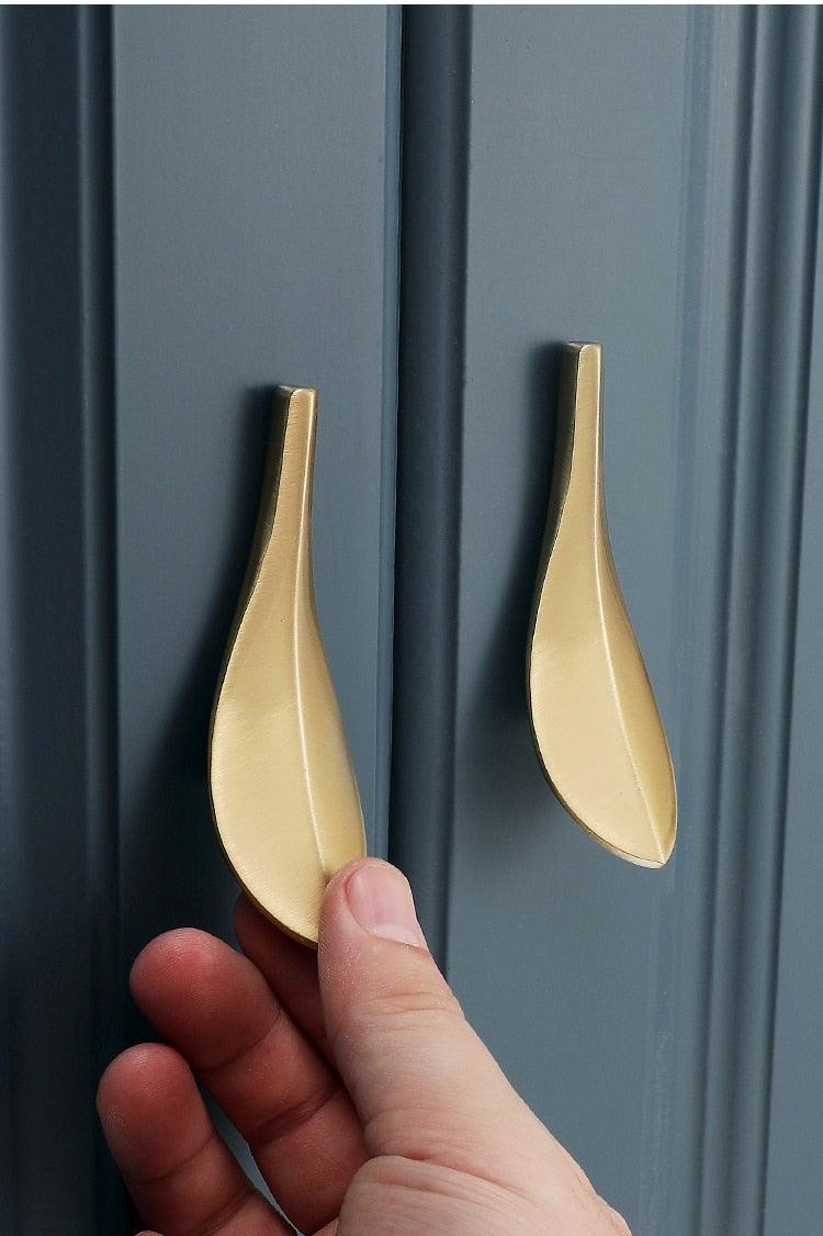 Sculptural Gold Leaf Cabinet Knob