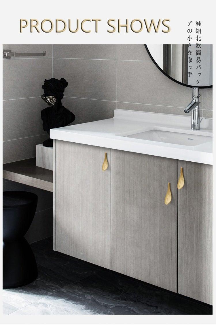 Sculptural Gold Leaf Cabinet Knob