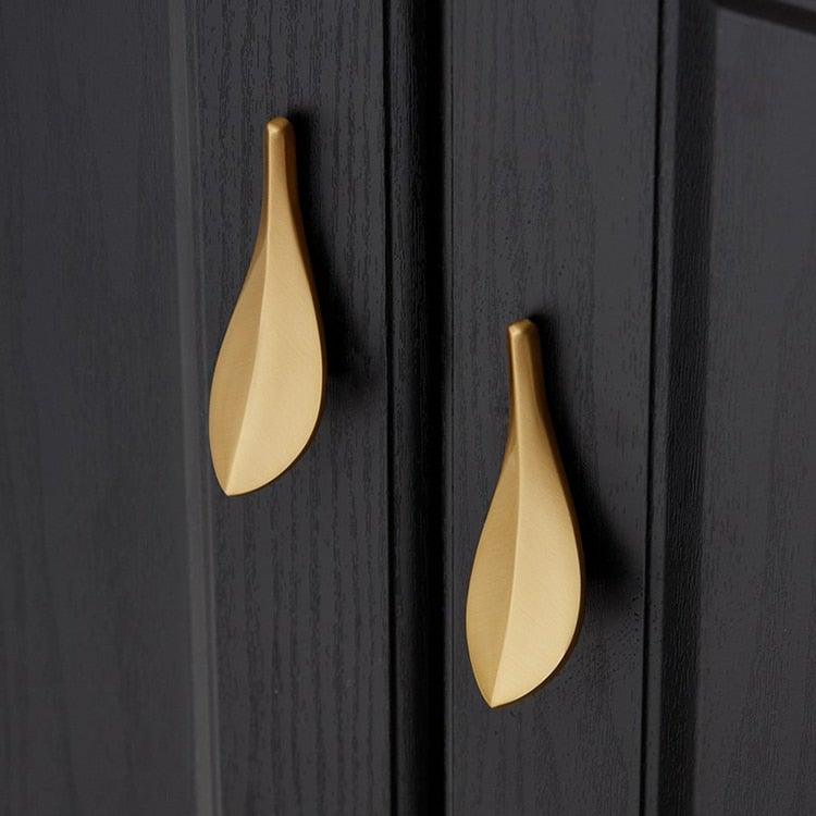 Sculptural Gold Leaf Cabinet Knob