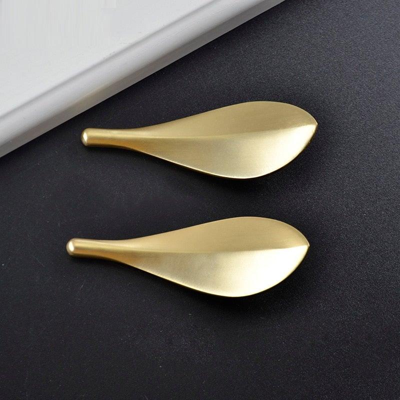Sculptural Gold Leaf Cabinet Knob