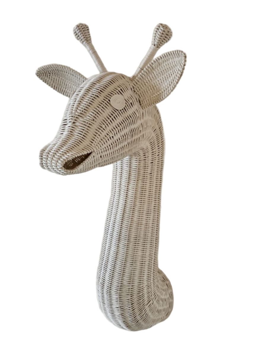 Natural & White Rattan Giraffe Wall Decor