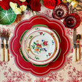 NURTURE RED SCALLOPED FAUX LEATHER PLACEMAT (Set Of 4)