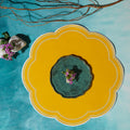 NURTURE YELLOW ROUND FAUX LEATHER PLACEMAT (Set Of 4)