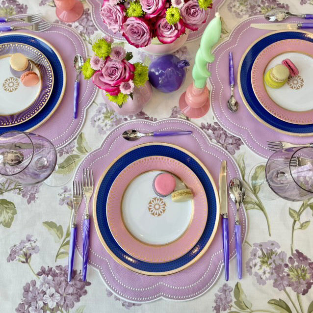 NURTURE PURPLE SCALLOPED FAUX LEATHER PLACEMAT (Set Of 4)
