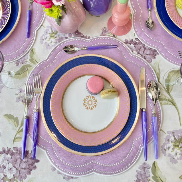 NURTURE PURPLE SCALLOPED FAUX LEATHER PLACEMAT (Set Of 4)