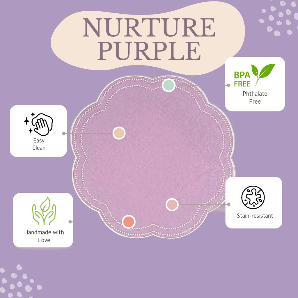NURTURE PURPLE SCALLOPED FAUX LEATHER PLACEMAT (Set Of 4)