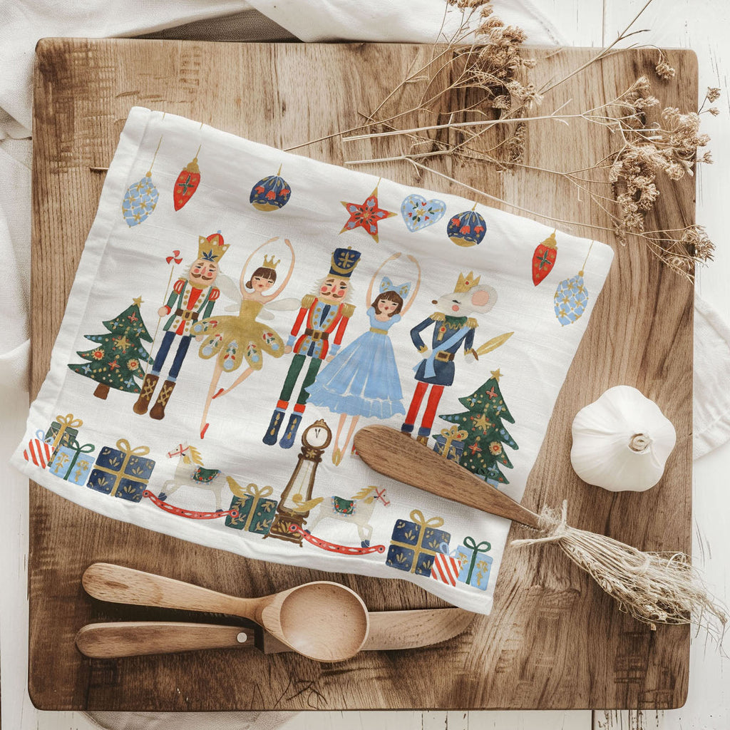 Blue Nutcracker Flour Sack Kitchen Towel