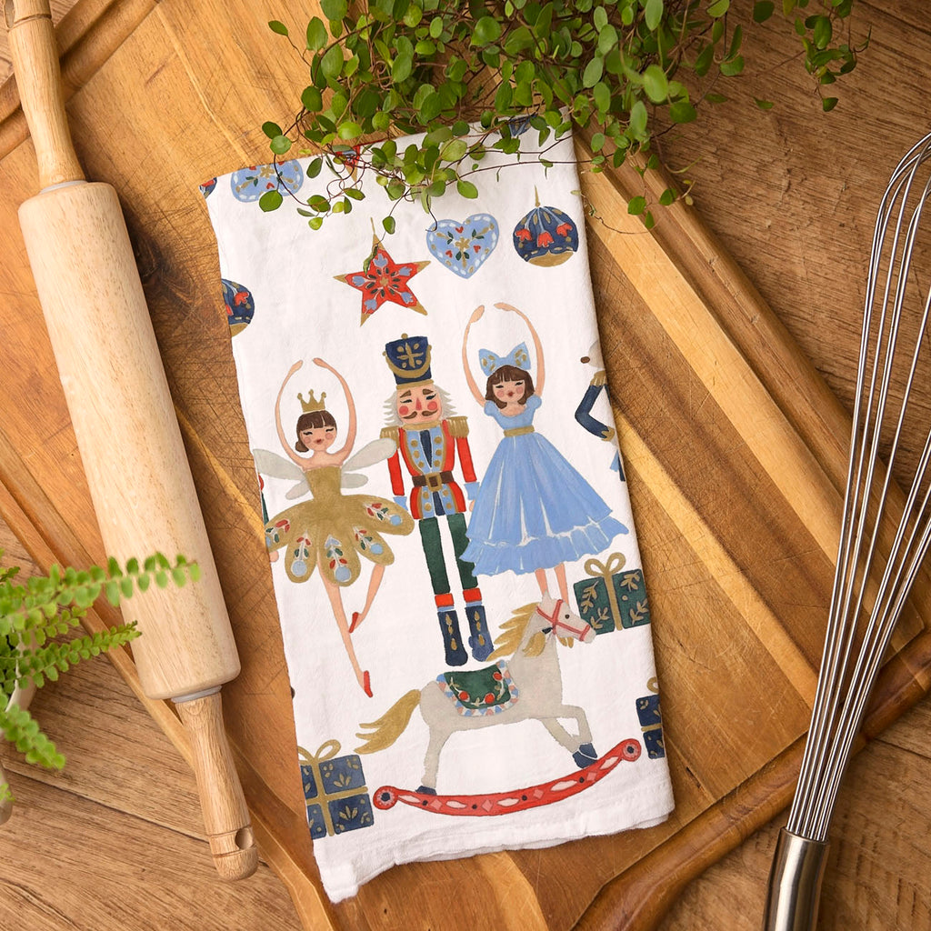 Blue Nutcracker Flour Sack Kitchen Towel