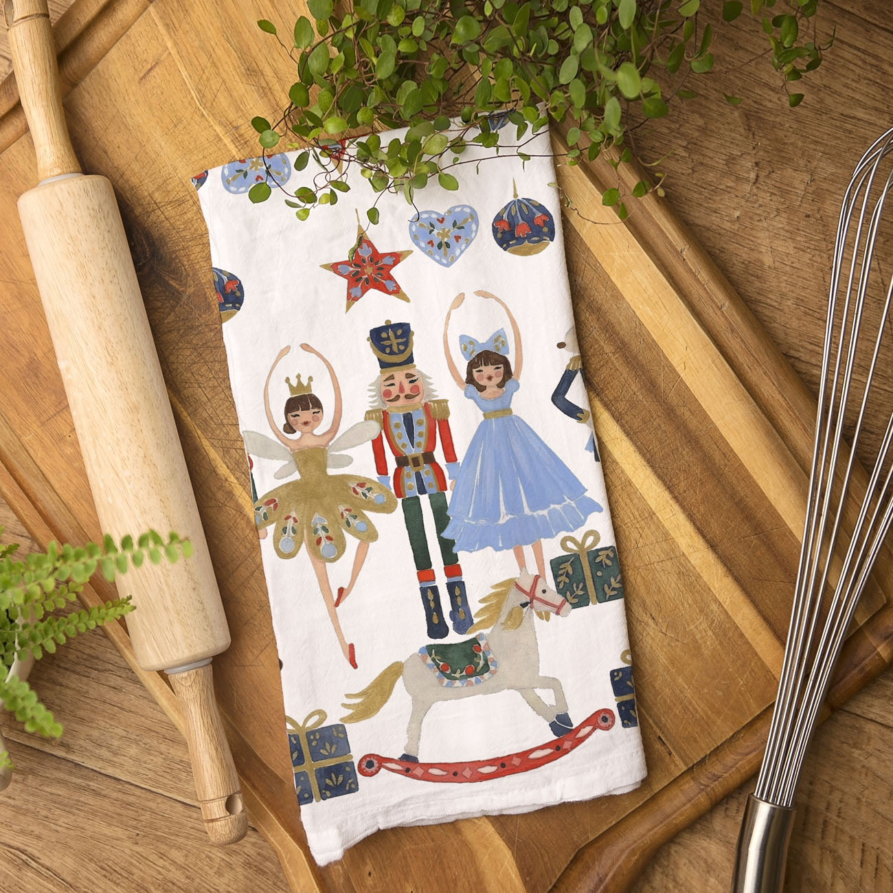 Blue Nutcracker Flour Sack Kitchen Towel