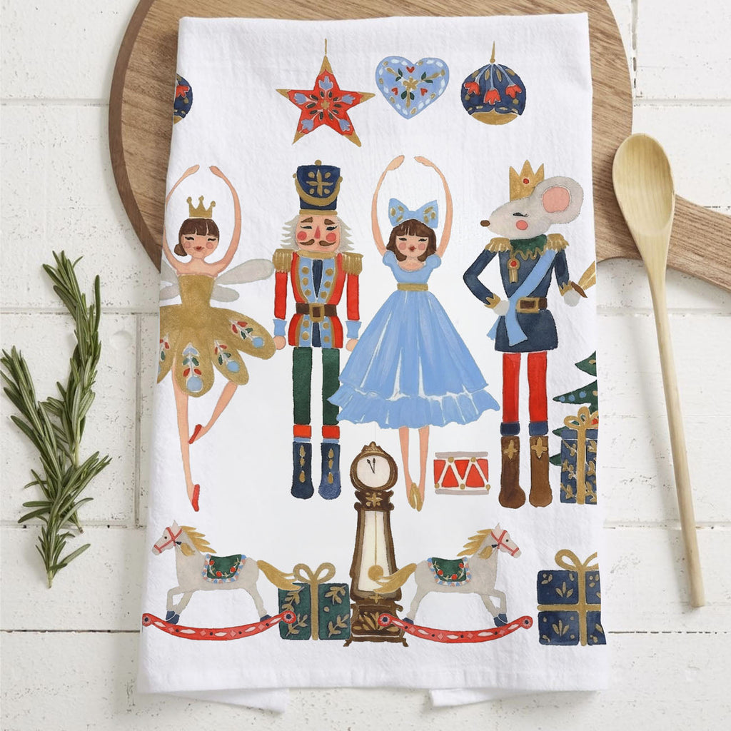 Blue Nutcracker Flour Sack Kitchen Towel