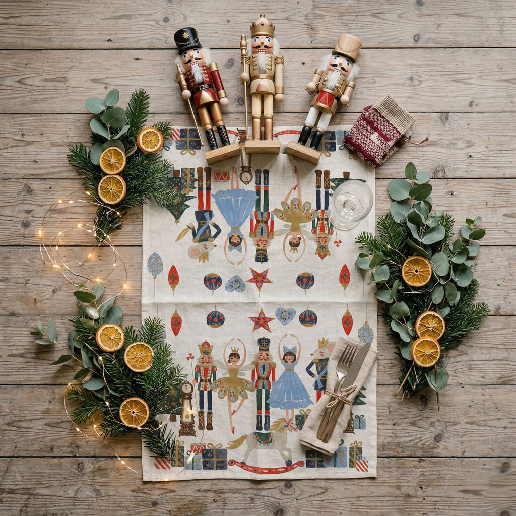 Blue Nutcracker Flour Sack Kitchen Towel