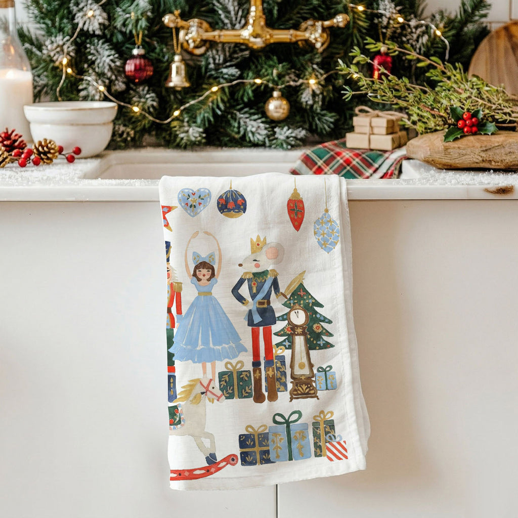 Blue Nutcracker Flour Sack Kitchen Towel