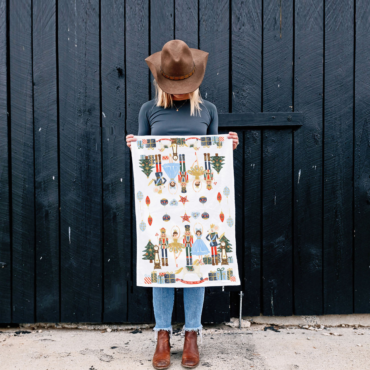Blue Nutcracker Flour Sack Kitchen Towel