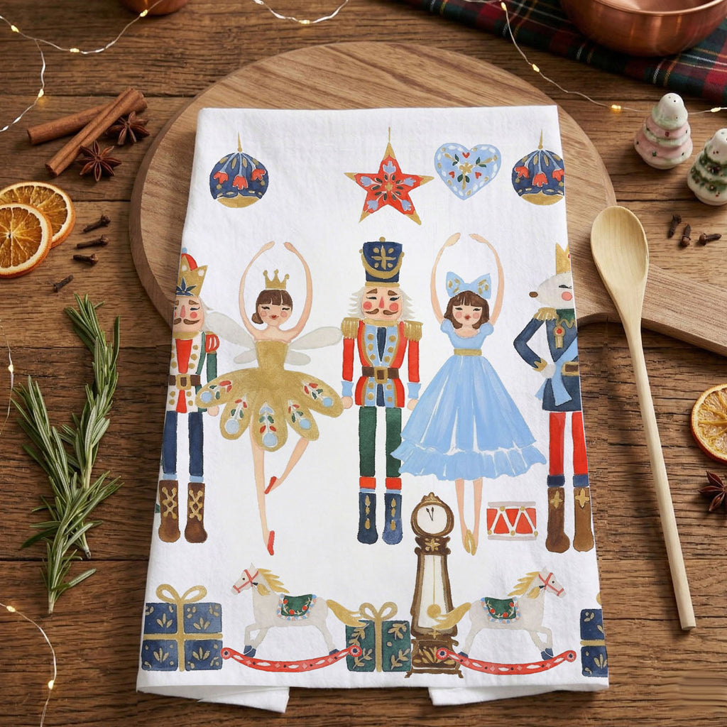 Blue Nutcracker Flour Sack Kitchen Towel