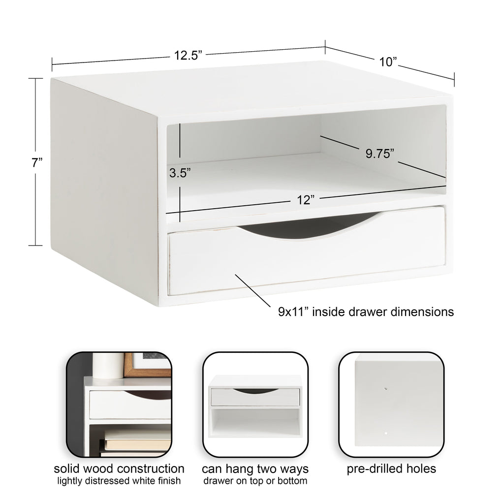Hutton Floating Wall Shelf with Drawer