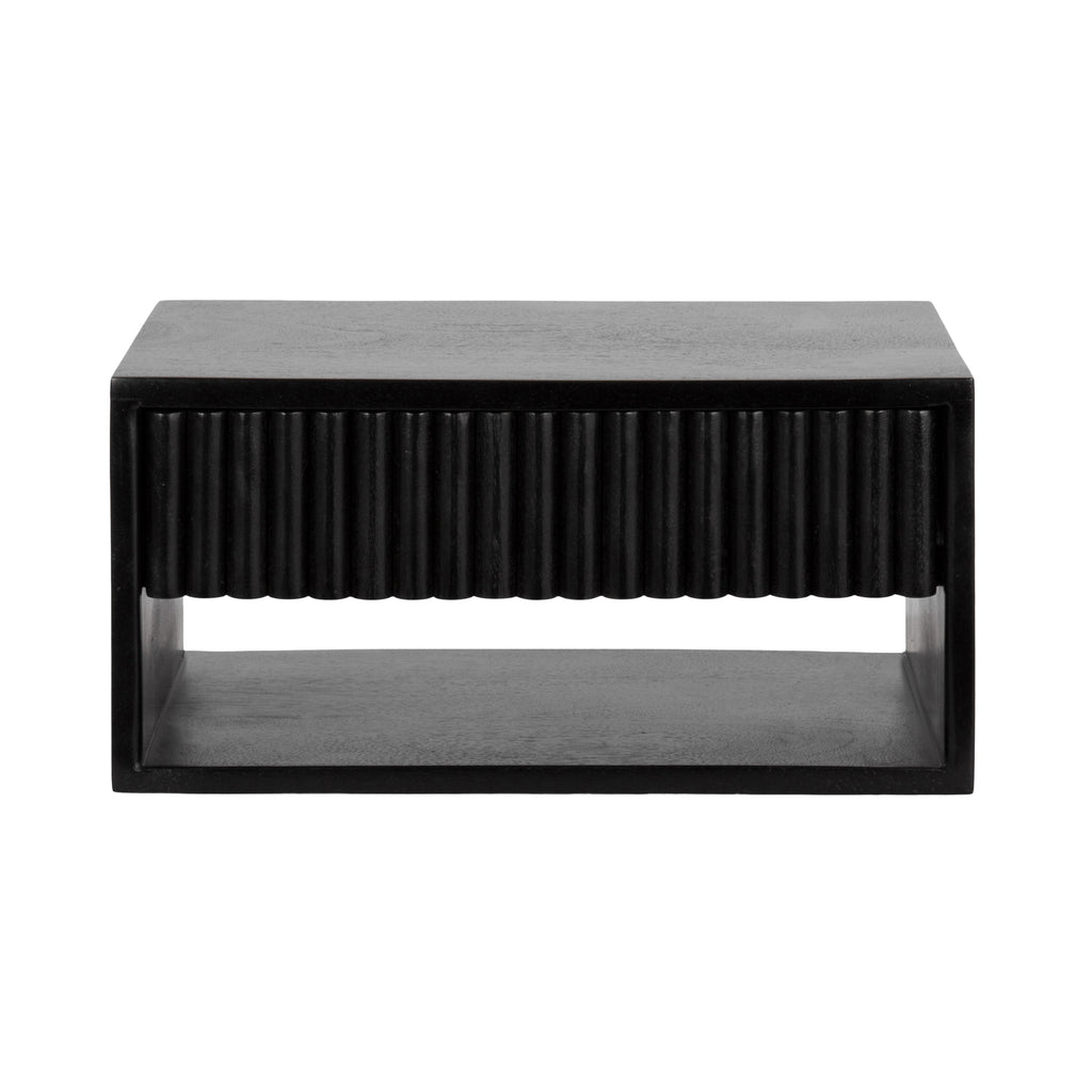 Reid Floating Wood Side Table with Open Storage